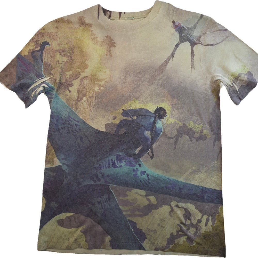 Disney Parks Pandora World of Avatar T-Shirt Small Tan Graphic Banshee